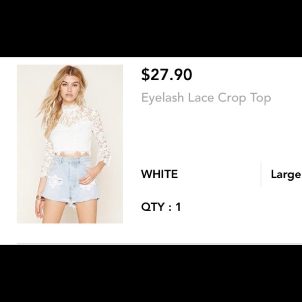 Eyelash lace crop top